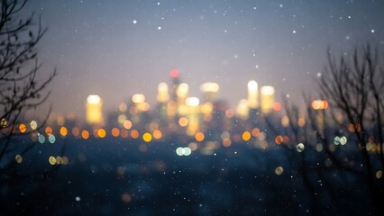 Blurred cityscape at night bokeh lights urban skyline background ideal for backgrounds and wallpaper