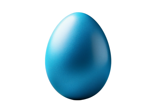 Einn blaues Osterei vor transparenten Hintergrund