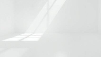 Soft natural light streaming through window grids onto a white wall