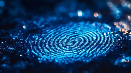 Stunning fingerprint design in vibrant blue, representing security, identity, and technology, ideal for modern designs and innovative projects