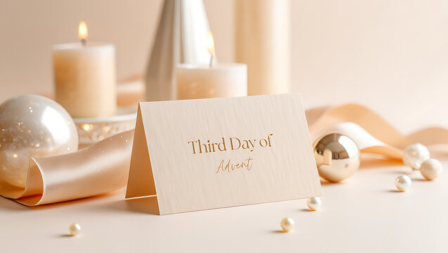 Elegant holiday greeting card with flickering candles festive ornaments and flowing satin ribbon creating a warm and celebratory atmosphere for christmas or new year - Powered by Adobe