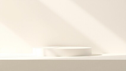 Fototapeta premium Minimalist podium with soft light and shadow for product display