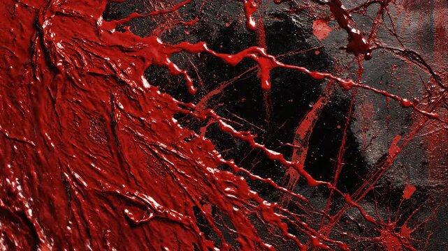 Abstract red splatter against dark background dynamic visual concept