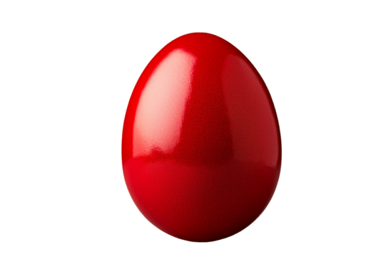 Ein rotes Osterei vor transparenten Hintergrund