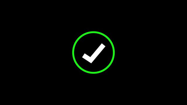 White Check Mark Inside Green Circle Icon tick correct