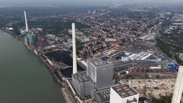 Mannheim Coal Fired Power Plant Aerial