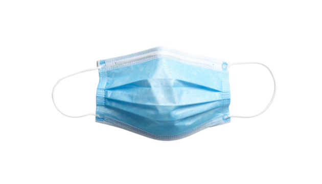 a blue mask isolated on transparent background, PNG