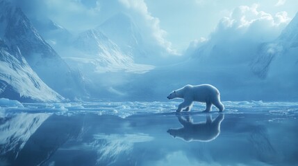 Majestic polar bear on icy landscape (1)