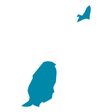 Grenada Map Silhouette Vector | Editable Blue Outline