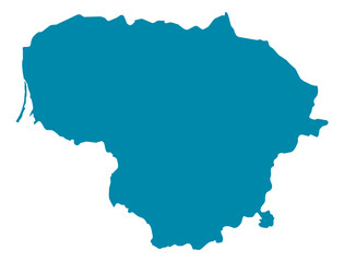 Lithuania Map Silhouette Vector | Editable Blue Outline
