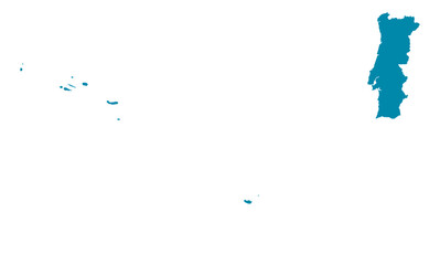 Portugal Map Silhouette Vector | Editable Blue Outline