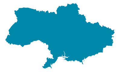 Ukraine Map Silhouette Vector | Editable Blue Outline