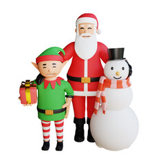 santa claus and snowman