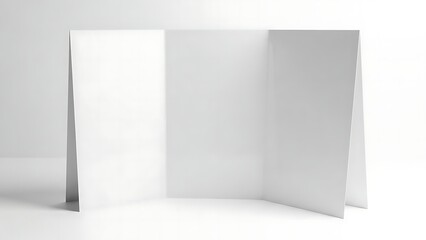 Blank White Tri-Fold Brochure Mockup for Design Presentation.