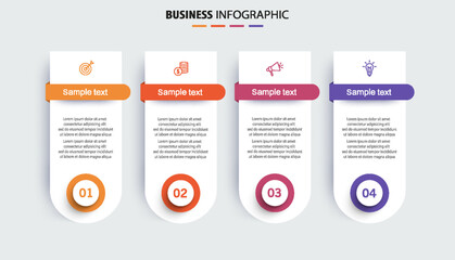 Infographic template with 4 options, workflow, process chart