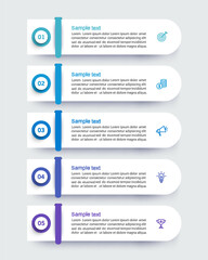 Business vector infographic template with 5 options or steps
