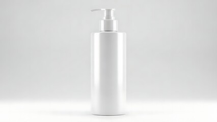 Minimalist White Lotion Bottle Mockup for Branding and Product Presentation.