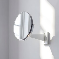Modern wall mounted magnifying mirror with adjustable arm
