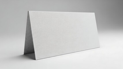 Blank White Table Tent Card Mockup on White Background.