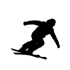 Downhill skier silhouette isolated  - vector illustration
