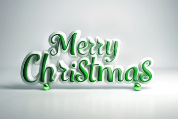 Naklejka premium Festive green Merry Christmas text