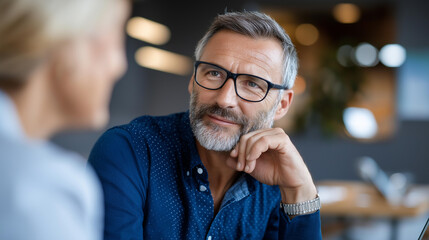 Social worker having meaningful conversation with senior man during home wellness check elderly care services community outreach program mental health support geriatric