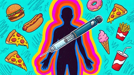 Human Body Food Influence Illustration