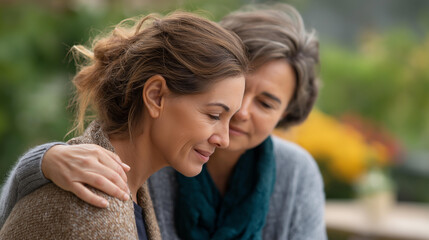 Doctor and friend providing emotional support to woman mental health crisis intervention outdoor counseling compassionate care emotional support services therapeutic