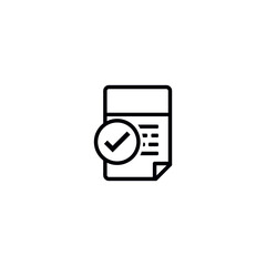 Checklist with a check mark to mark a completed task
Check icon in the to-do list