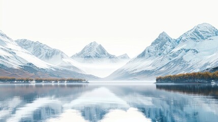 Serene mountain lake reflection