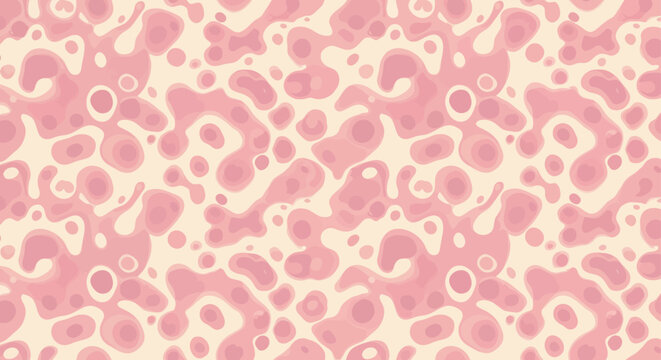 Evolving amoebic pastel organic shapes pattern a seamless background for creative arts and crafts projects representing fluidity and nature-inspired designs.
