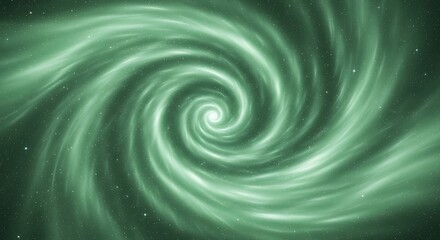 Ethereal green vortex with radiant energy streams on dark backdrop