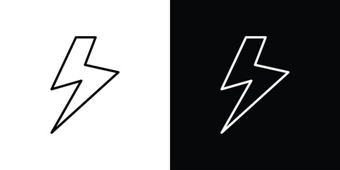 Fototapeta premium Thunder bolt icon. Editable Vector symbols. Set of line icons on white background.