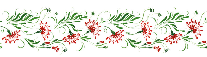Vector floral seamless pattern from hand painted flowers on a white background