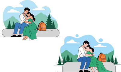 Loving couple in a tender embrace celebrating romance and connection