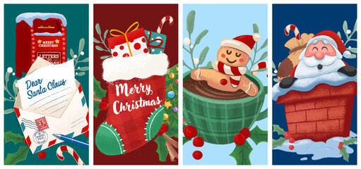 Set of graphic banners for Christmas greetings