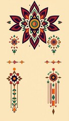Tribal inspired motifs, ethnic designs, earthy tones, cultural art,  design,  cultural