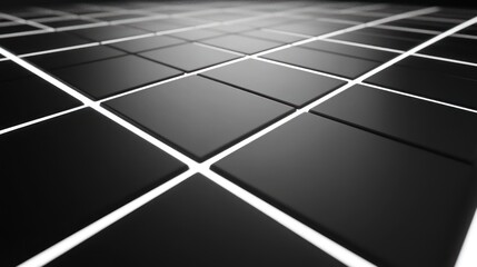 Abstract Black Grid: A Study in Geometric Precision and Monochromatic Depth