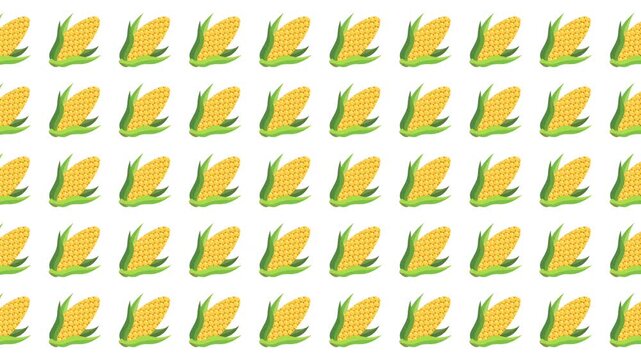 Repeating pattern of stylized yellow corn ears. Perfect for food packaging design or agricultural marketing materials.