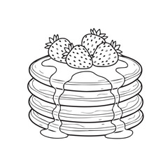 hand drawn vector illustration pancakes coloring pages coloring book