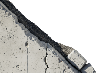 Cracked concrete structure with granular filler material detailed texture and rough edges construction building aggregate