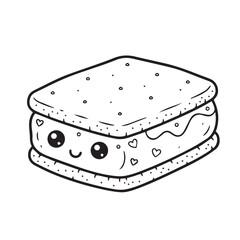 vector illustration of a cake coloring pages coloring book 