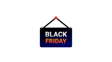 A hanging Black Friday sign crafted to showcase limited-time retail promotions, encouraging customers to participate in high-demand shopping events.