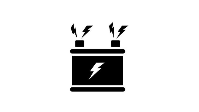 An electric battery icon showing energy output and power status, representing automotive performance, system reliability, and essential electrical functions.