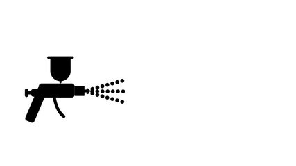 A spray painting tool represented as an icon showcasing precision application, professional coating processes, and high-quality surface finishing techniques.