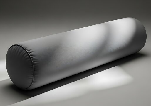 Monochromatic Cylindrical Pillow Enhancing Comfort and Relaxation Elements
