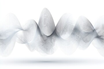 Abstract Digital Waveform Of Particles On White Background With Subtle Shadows