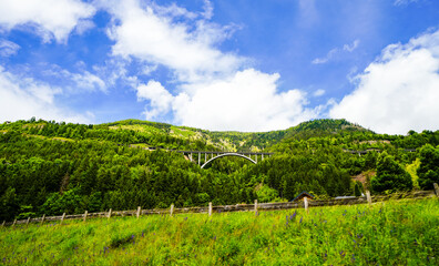 View of the landscape in Carinthia. Nature in Austria
