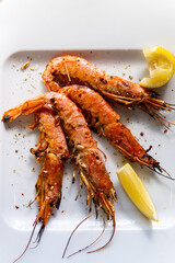Deliciously Seasoned Barbecued Whole Tiger Shrimp.