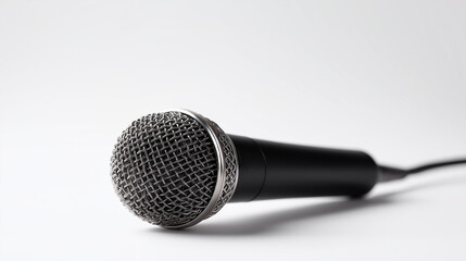 Stage microphone on white background isolated, professional audio equipment, entertainment gear graphic, performance tool presentation, clean studio shot, transparent PNG element,